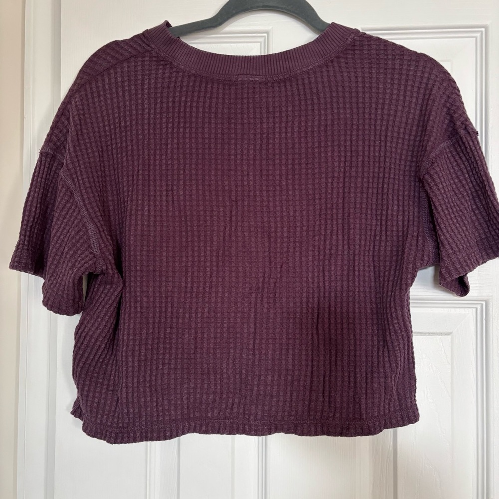 Aerie Cropped Waffle Tee - Picture 2 of 5